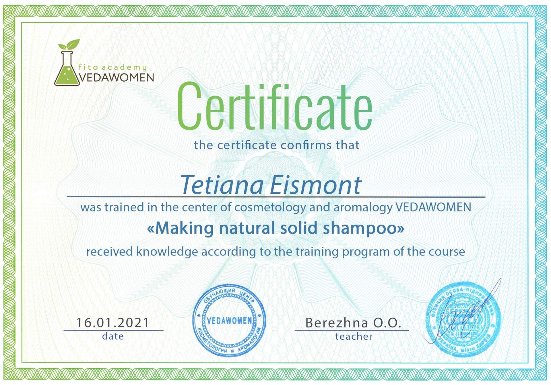 Certificate in Formulating Haircare Products
