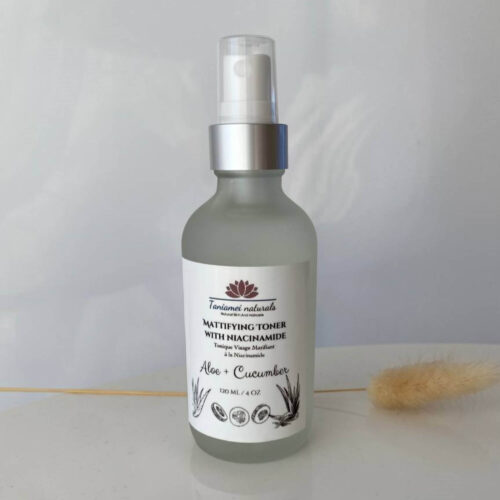 Clear spray plastic bottle with toner